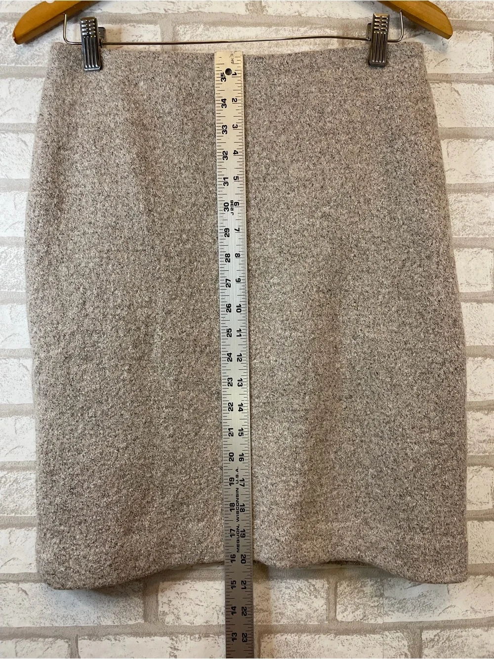 Ann Taylor Boucle Pencil Skirt Metallic Tweed Beige/Tan Size 4